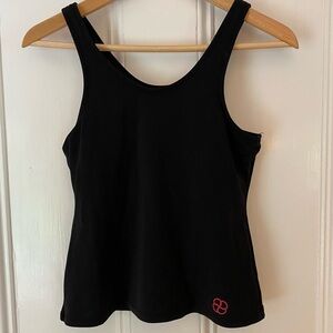 PEARL iZUMi Tank Top womens m Athletic Stretch Bra Inside black red Workout run